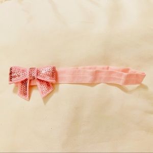 NWOT light pink sequin headband bow